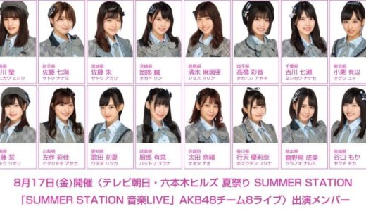 8月17日(金)開催「SUMMER STATION 音楽LIVE」のチーム8出演メンバー決定!!